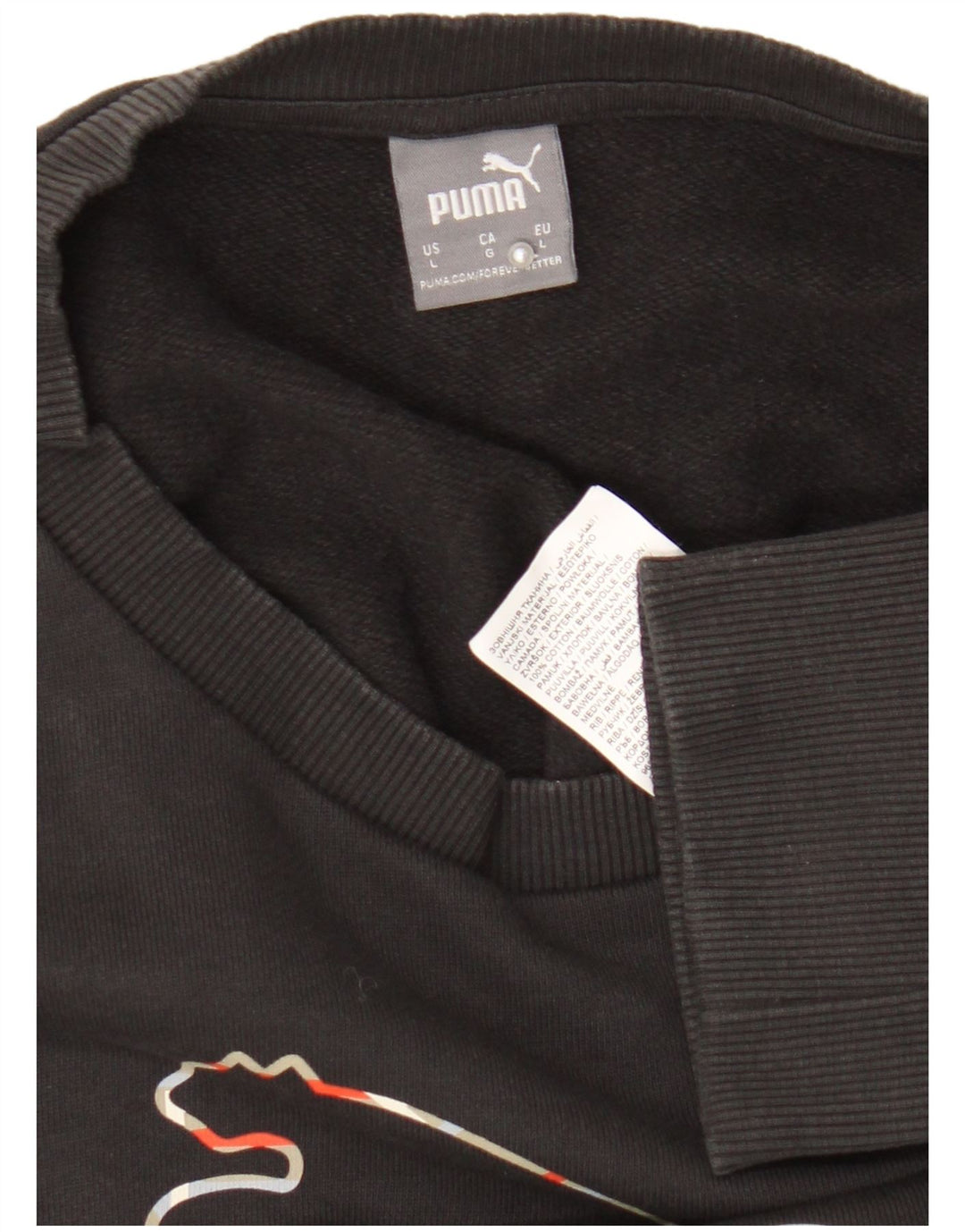 Felpa grafica da donna Puma UK 16 grande cotone nero