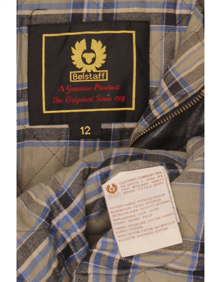 Cappotto in pelle da ragazzo Belstaff 11-12 anni in pelle nera