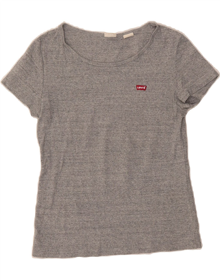 LEVI'S Womens T-Shirt Top UK 12 Medium Grey Vintage Levi's and Second-Hand Levi's from Messina Hembry 
