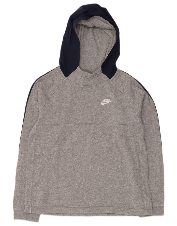 Felpa con cappuccio grafica NIKE per ragazzi 13-14 anni XL in cotone color block grigio