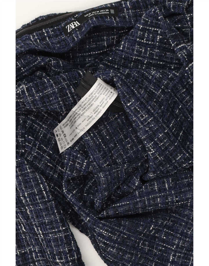Top Zara da donna con spalle scoperte UK 12 Poliestere scozzese medio blu navy