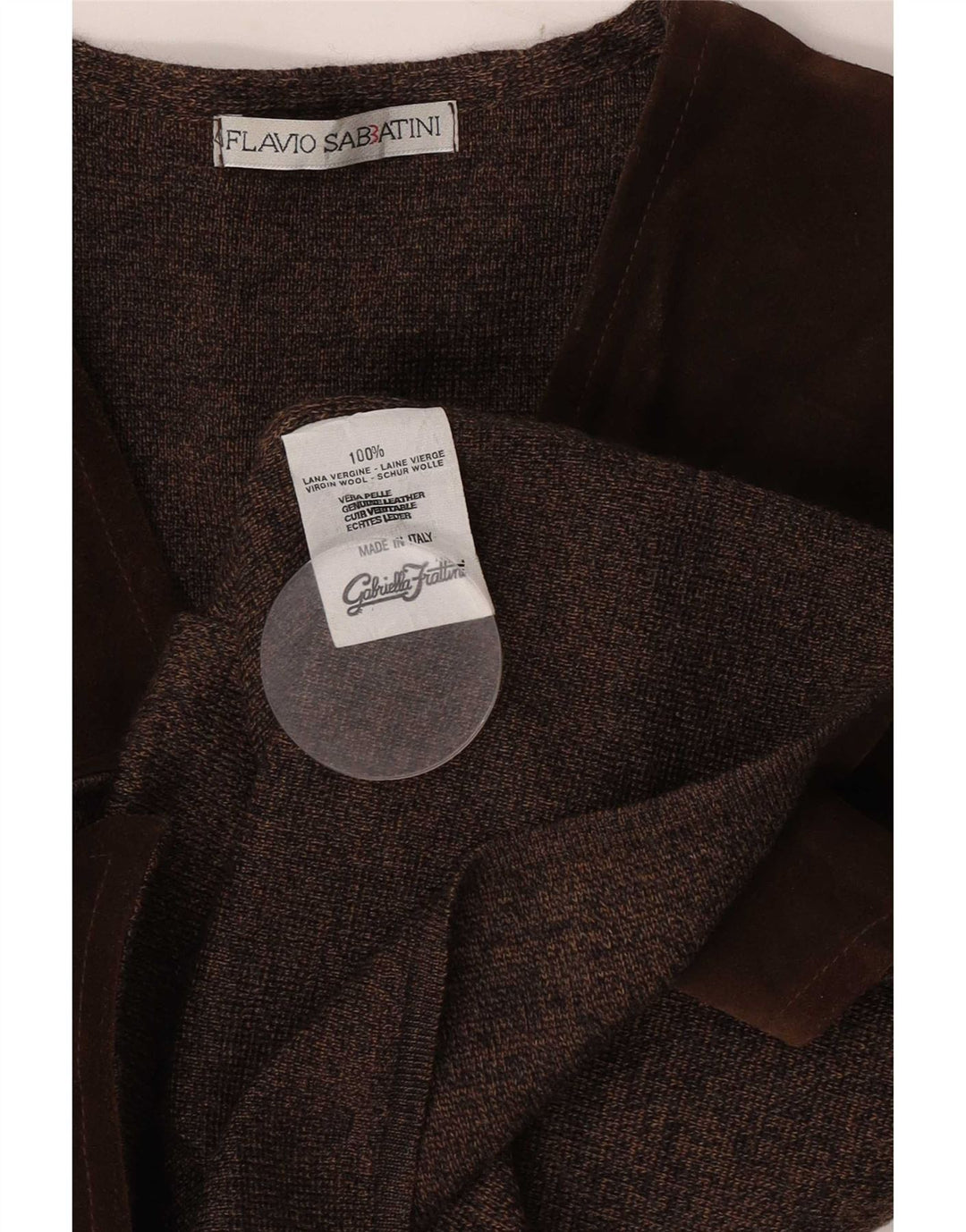 Gilet Uomo Flavio Castellani IT 50 Marrone Medio Lana Vergine