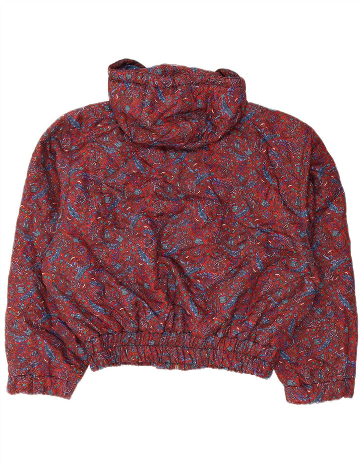 oltre Giubbotto bomber oversize da donna con cappuccio UK 10 Small Red Paisley