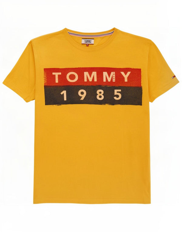 Tommy Hilfiger Mens Graphic T-Shirt Top XL Yellow Cotton