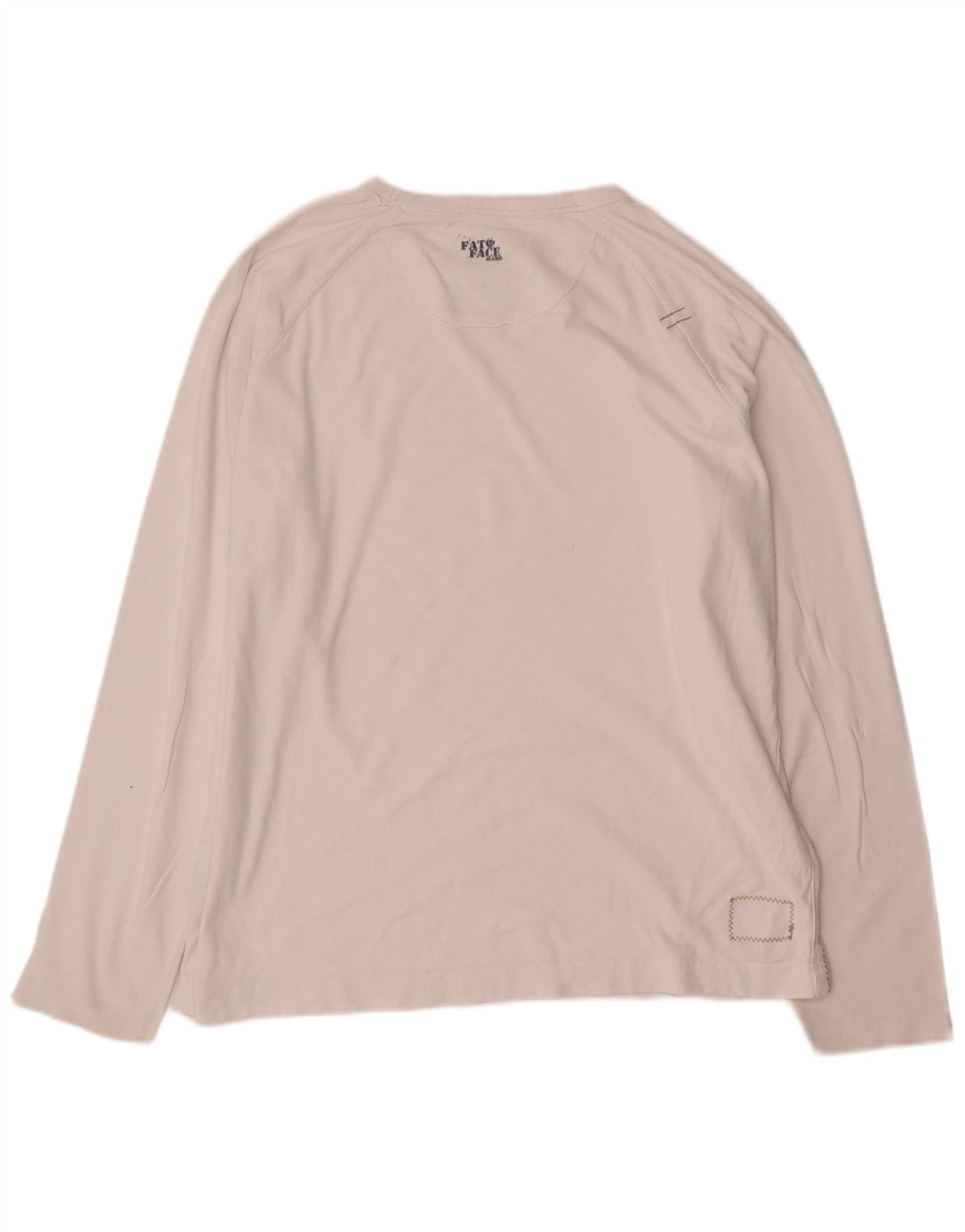 Fat Face Top da uomo a maniche lunghe in cotone bianco grande