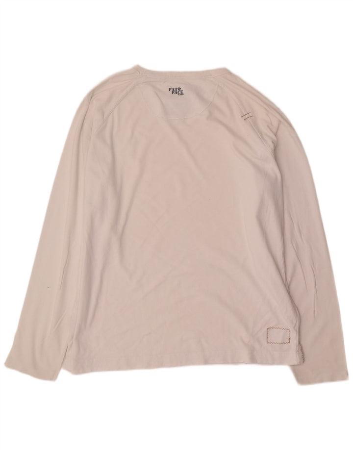 Fat Face Top da uomo a maniche lunghe in cotone bianco grande