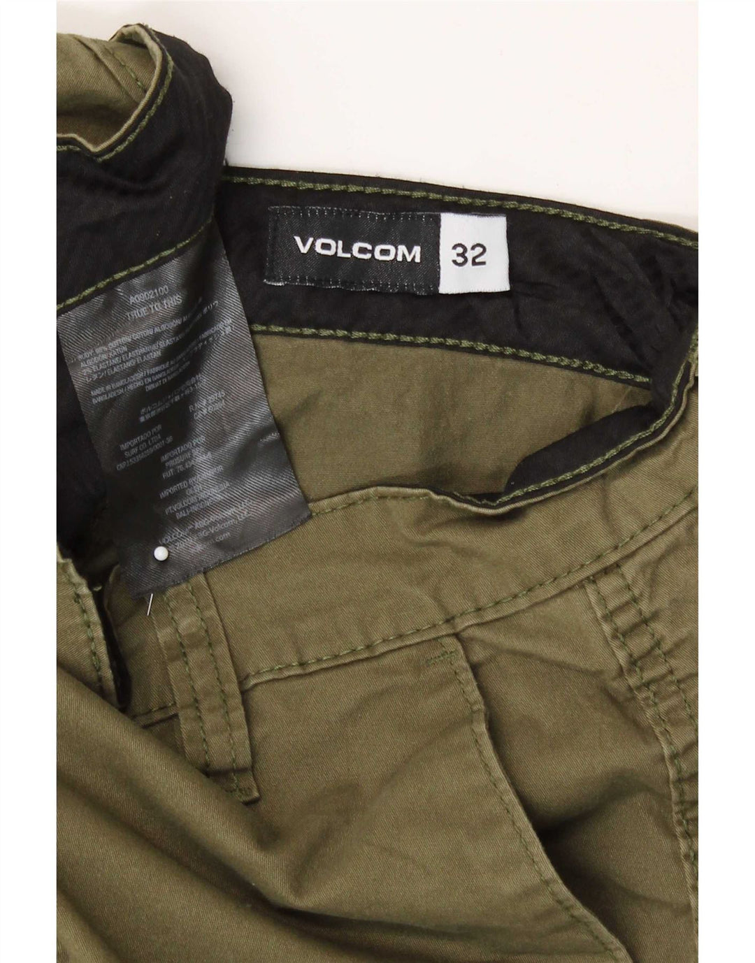 Pantaloncini chino da uomo Volcom W32 cotone kaki medio