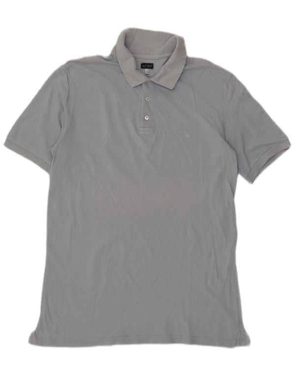 Polo Armani Uomo Large Blu In Cotone