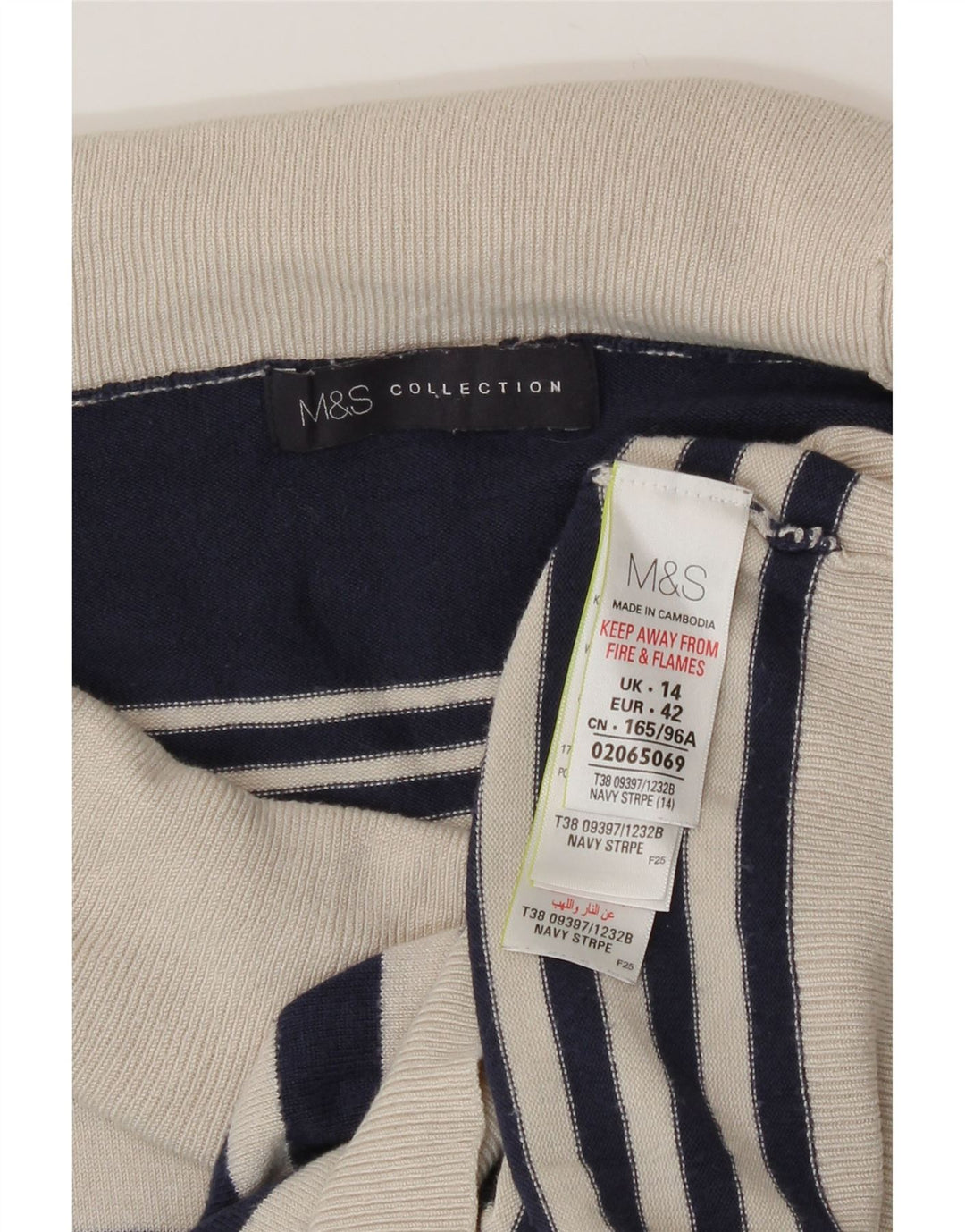 Maglione maglione a collo alto da donna Marks & Spencer UK 14 grande blu navy