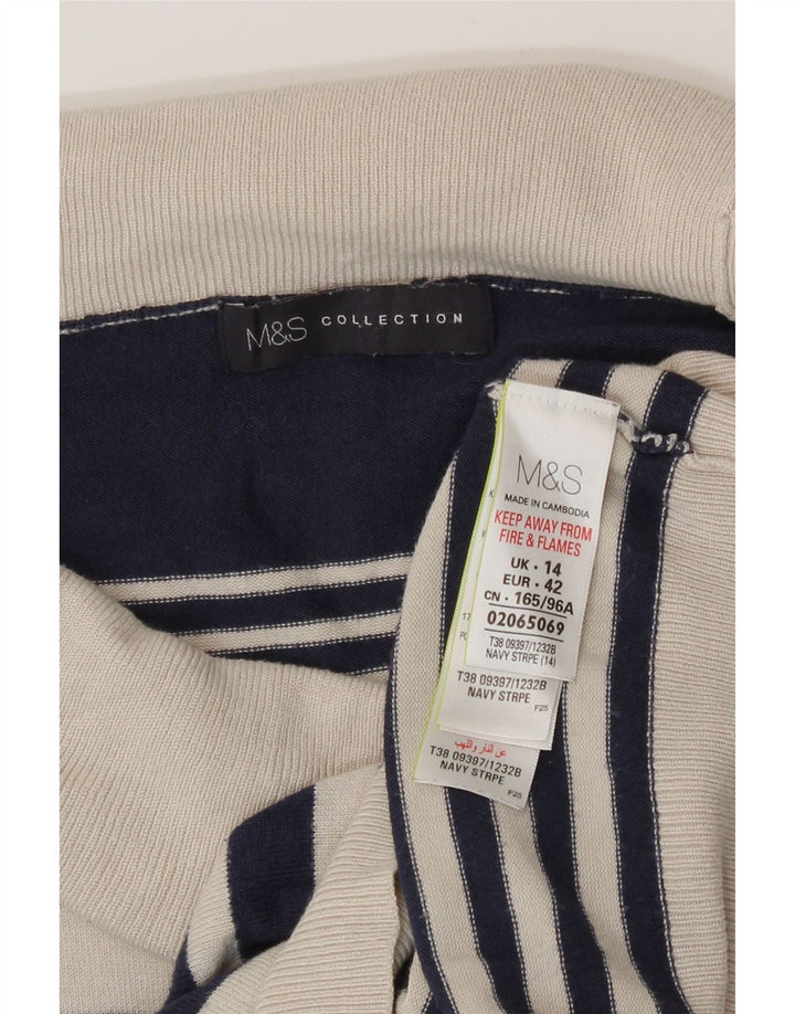 Maglione maglione a collo alto da donna Marks & Spencer UK 14 grande blu navy