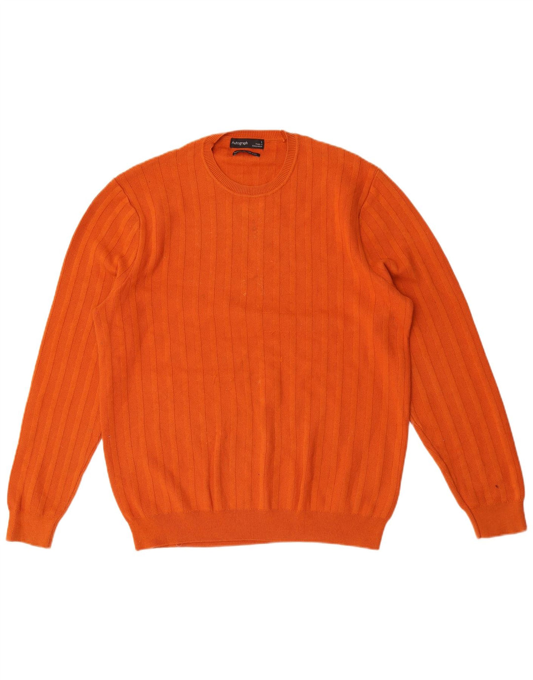 Maglione maglione girocollo autografo da uomo Marks & Spencer grande cotone arancione