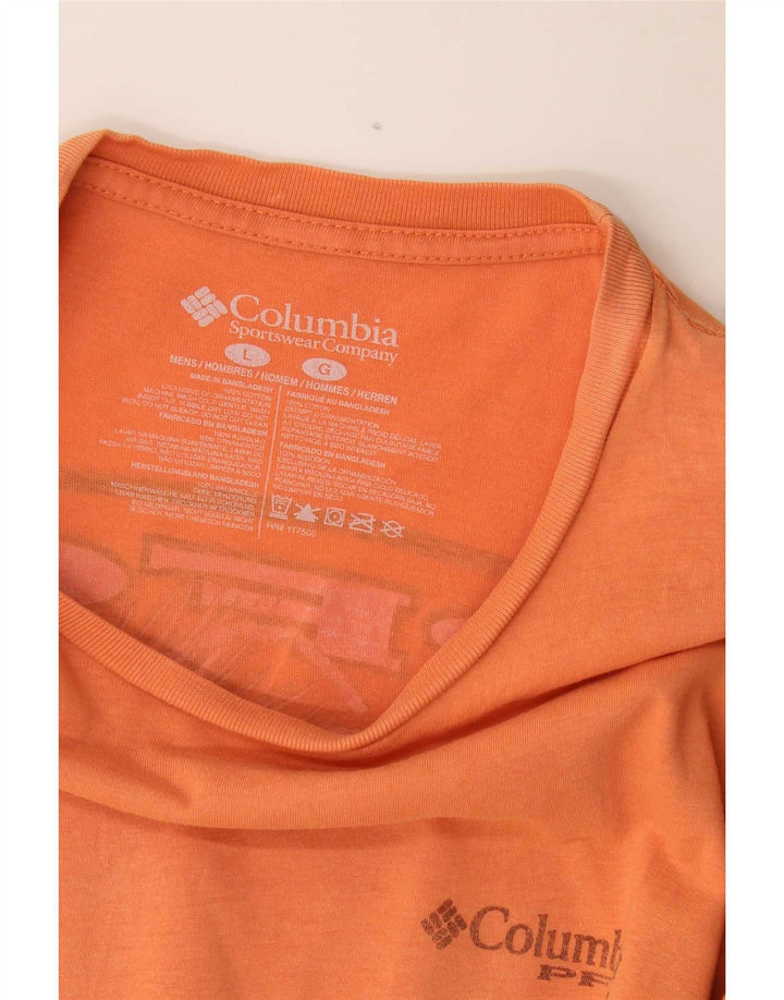 T-shirt grafica da uomo Columbia Top grande in cotone arancione