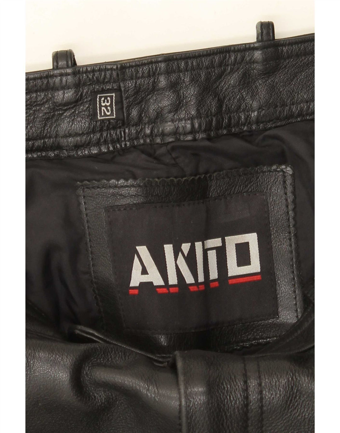Pantaloni in pelle slim da uomo Akito W32 L34 Pelle nera