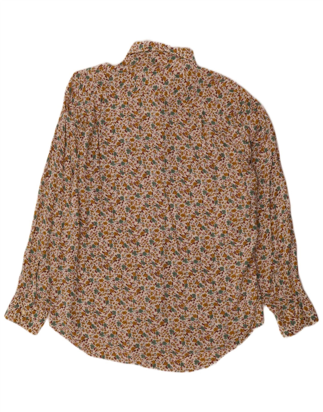 Camicia da uomo vintage in cotone floreale beige grande