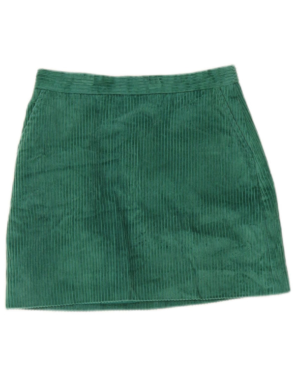 Mini gonna in velluto a coste da donna Jack Wills UK 10 piccola W28 cotone verde