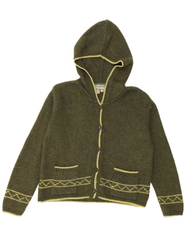 ROYAL ROBBINS Womens Hooded Cardigan Sweater UK 16 Large Green Fair Isle