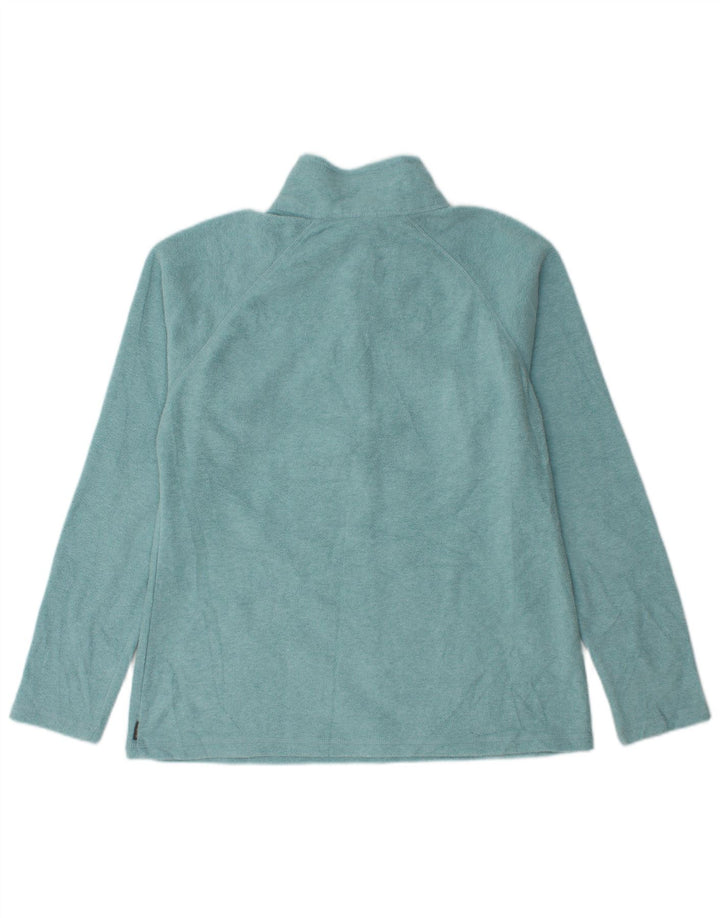 Maglione in pile da donna Eddie Bauer con collo con zip UK 14 Poliestere blu medio