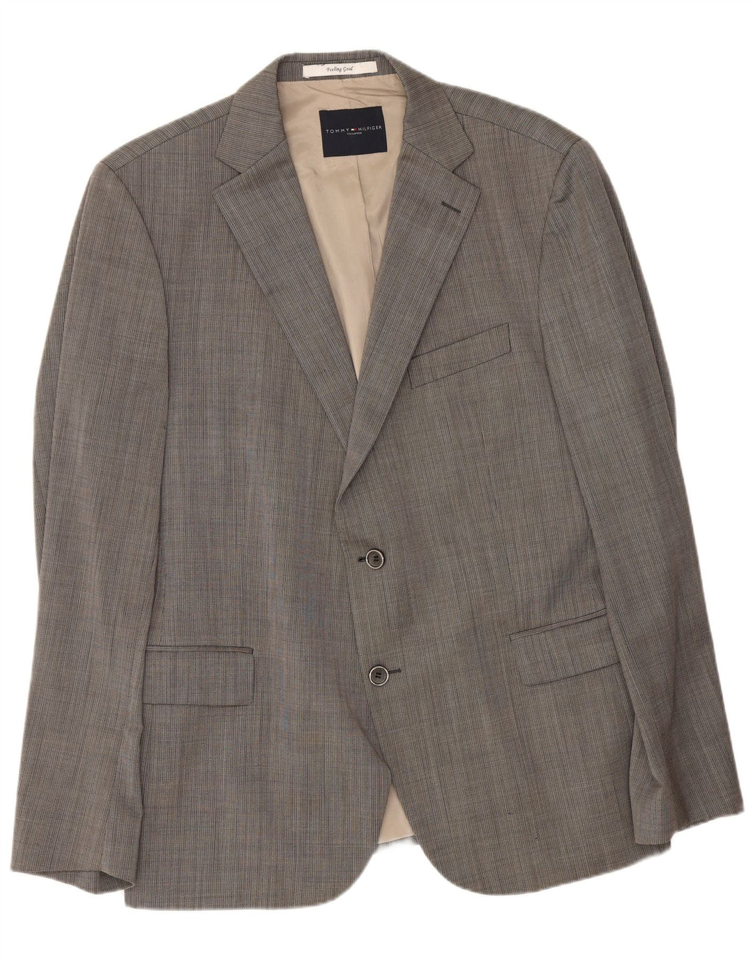 Giacca blazer a 2 bottoni da uomo Tommy Hilfiger IT 54 2XL Lana vergine grigia