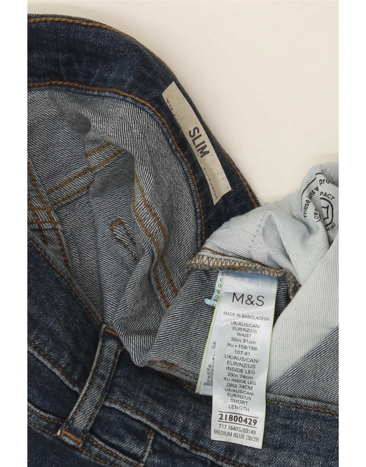 Marks & Spencer Mens Slim Jeans W36 L29 Blue Cotton