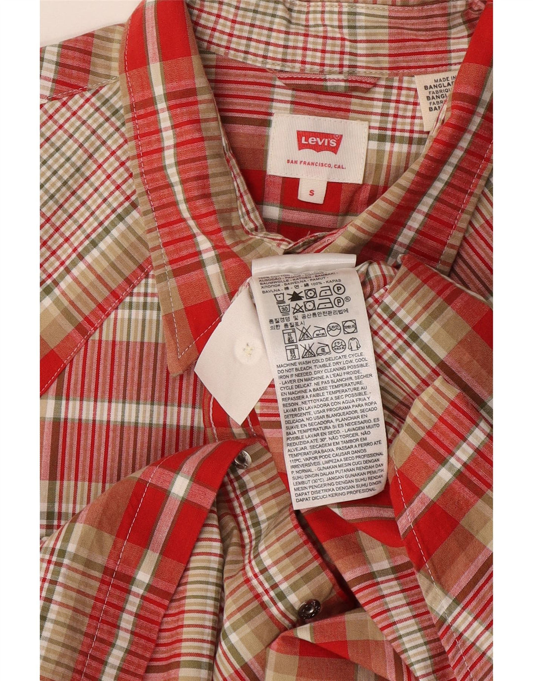 Camicia Levi's da uomo in cotone a quadri piccoli rossi