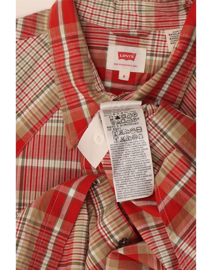 Camicia Levi's da uomo in cotone a quadri piccoli rossi