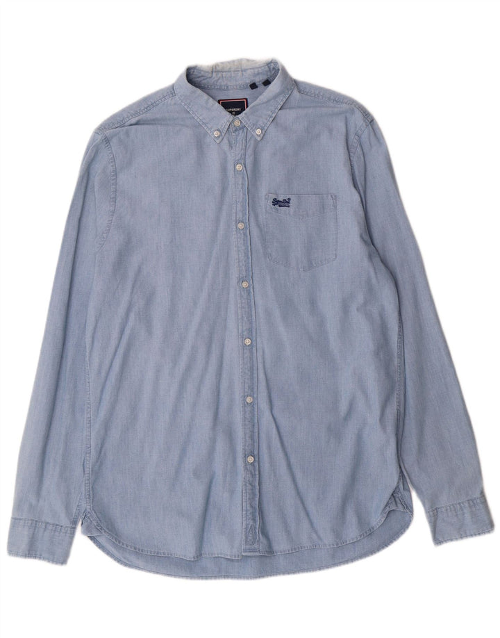 Camicia da uomo Superdry XL in cotone blu