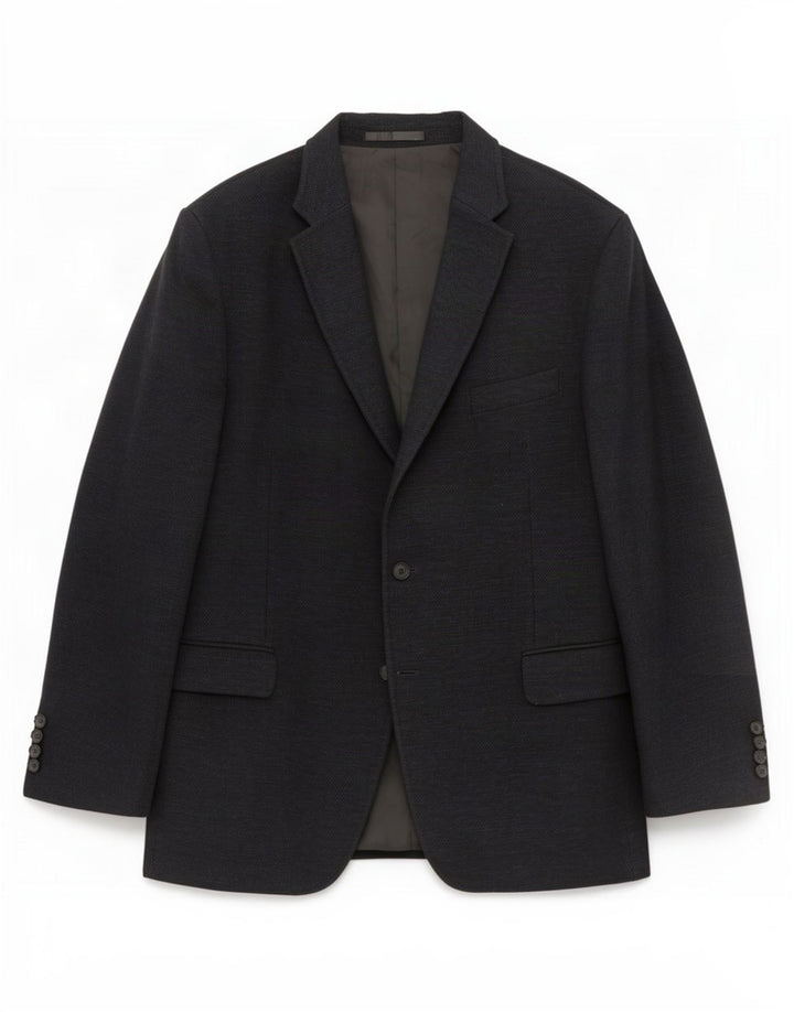 Giacca blazer a 2 bottoni Marks & Spencer da uomo UK 46 XL cotone nero