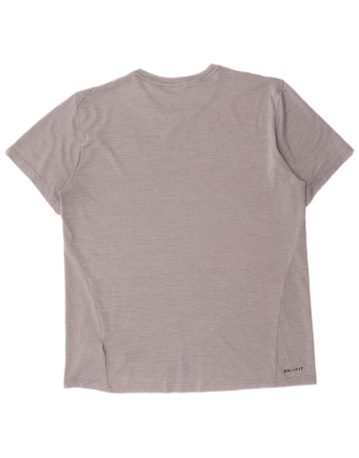 T-shirt Nike Dri Fit da uomo, grande, in poliestere grigio