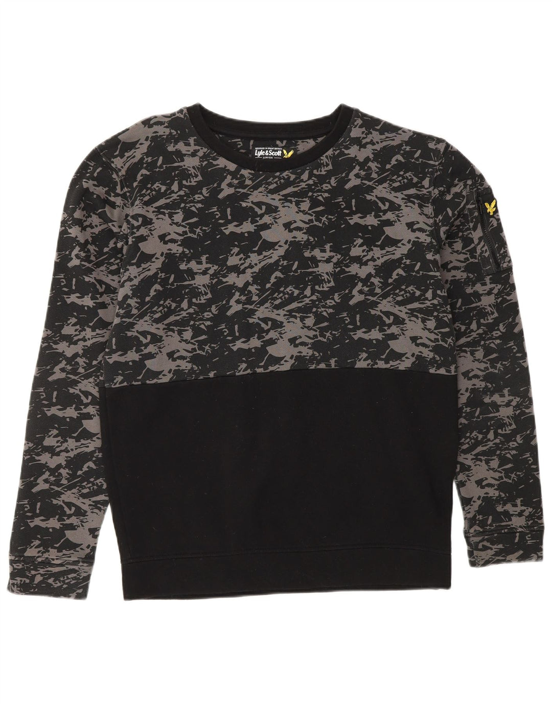 Felpa da bambino LYLE & SCOTT 12-13 anni in cotone mimetico nero
