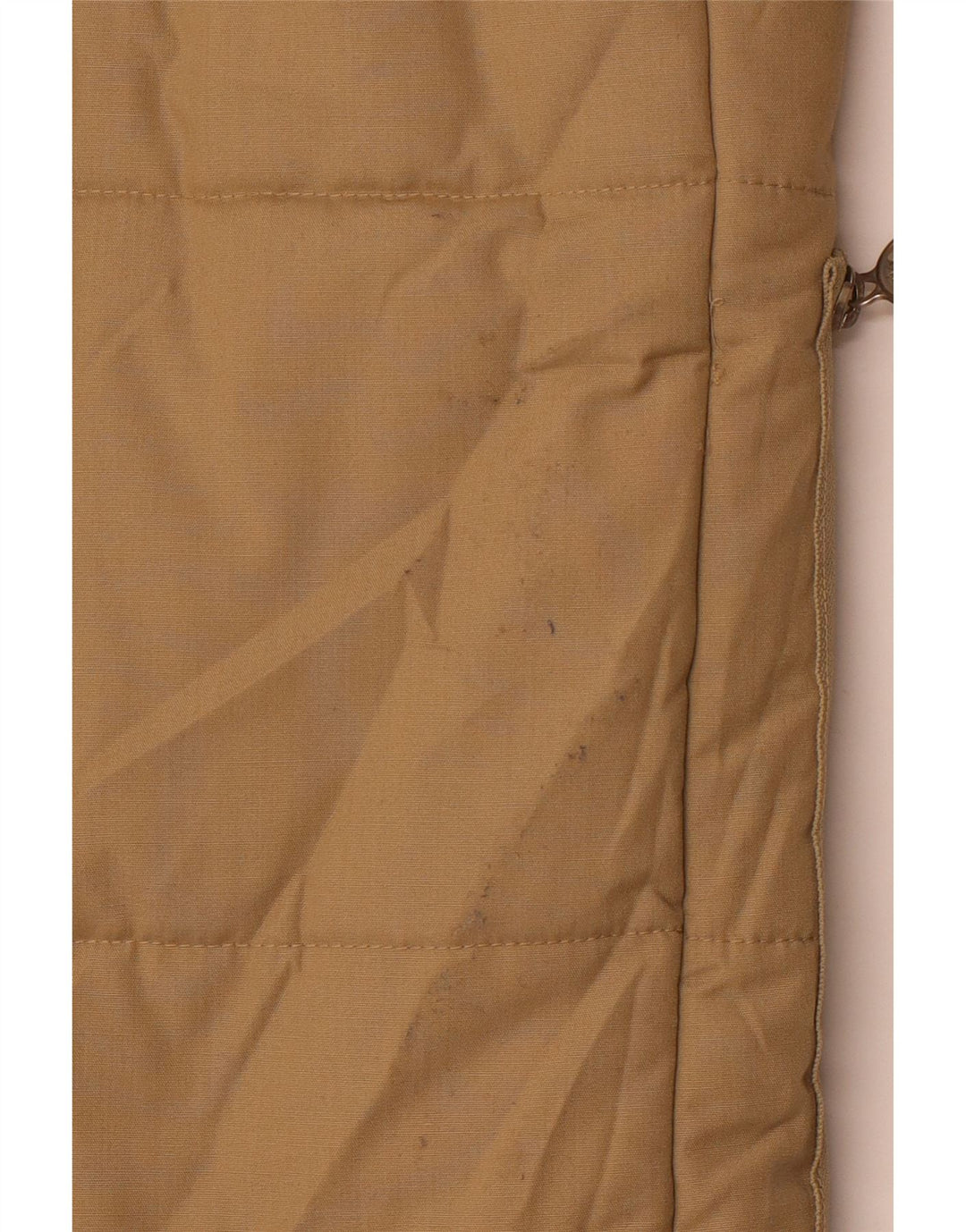 Cappotto imbottito da uomo vintage UK 36 piccolo poliestere beige