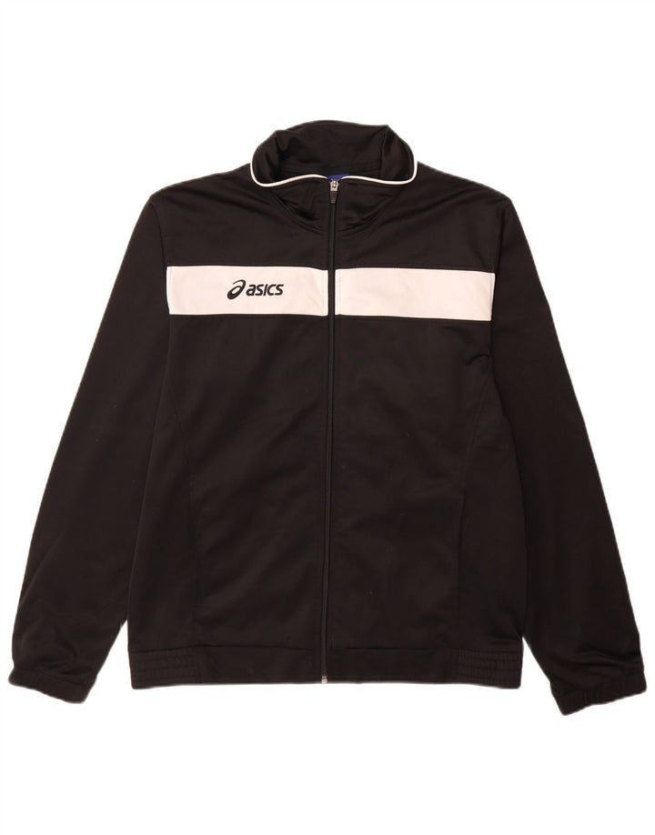 Giacca da ginnastica da uomo Asics, grande, in poliestere color block nero