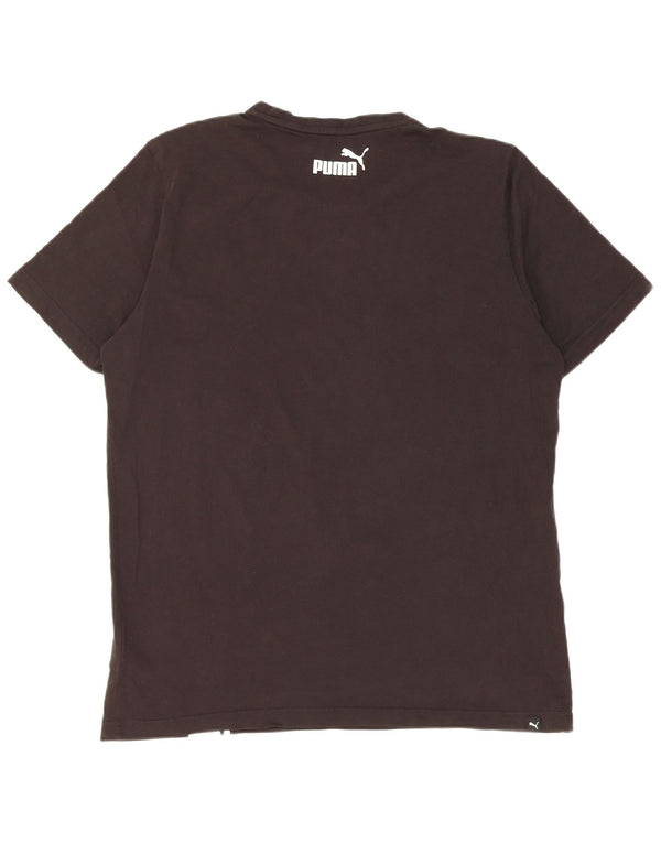 Puma T-shirt da uomo Top Large in cotone color block nero
