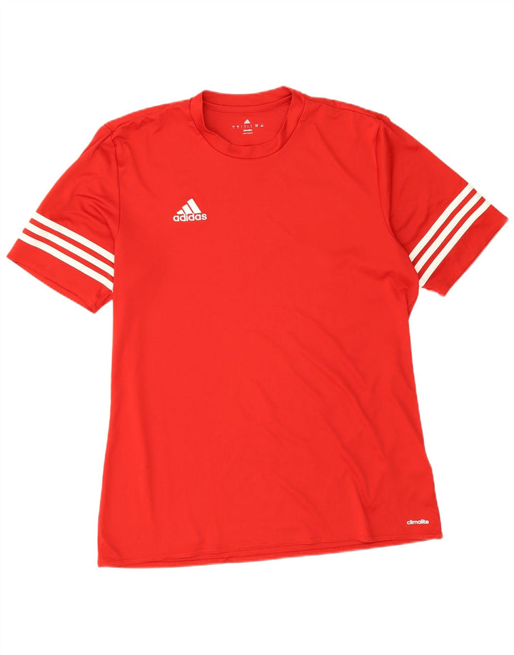 T-shirt Adidas Climalite da uomo, grande, in poliestere rosso