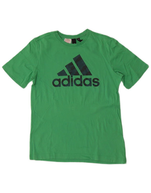 T-shirt grafica Adidas da bambino 13-14 anni in cotone verde