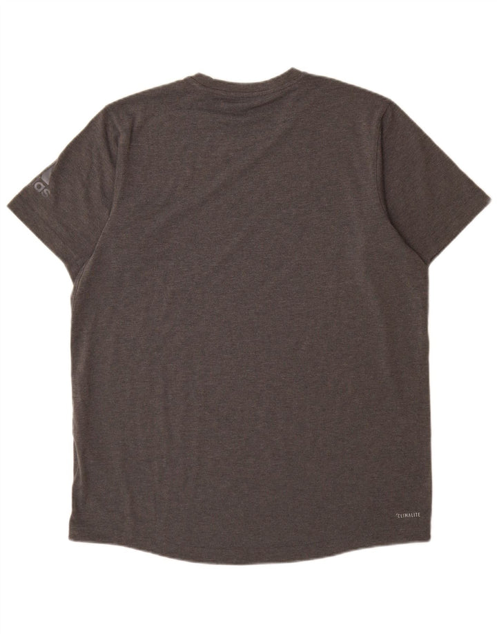 T-shirt Adidas Climalite da uomo, grande, in poliestere chiazzato grigio