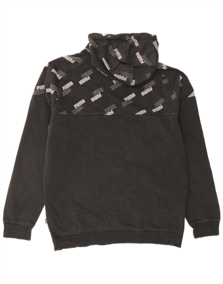 Felpa con cappuccio grafica PUMA da uomo, cotone nero medio