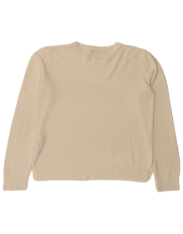 Maglione maglione girocollo da donna Marks & Spencer UK 14 medio bianco sporco