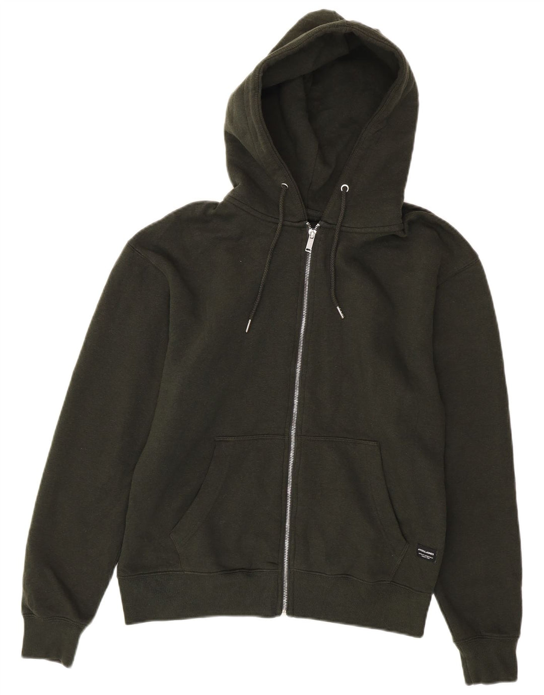Maglione con cappuccio e zip da uomo Jack & Jones piccolo in cotone verde