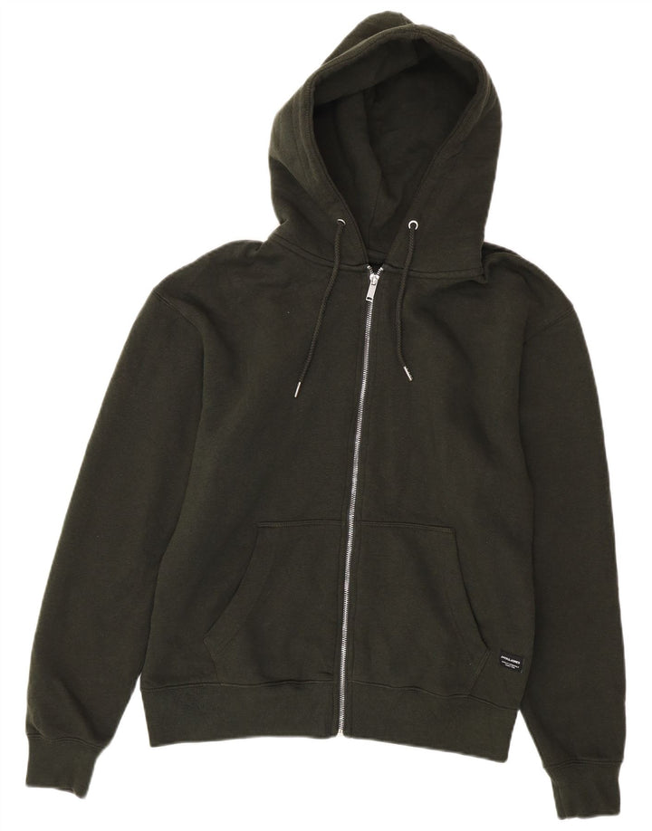 Maglione con cappuccio e zip da uomo Jack & Jones piccolo in cotone verde