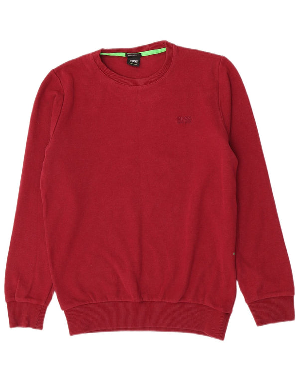 Hugo Boss Felpa da uomo con vestibilità regolare, maglione grande, cotone bordeaux