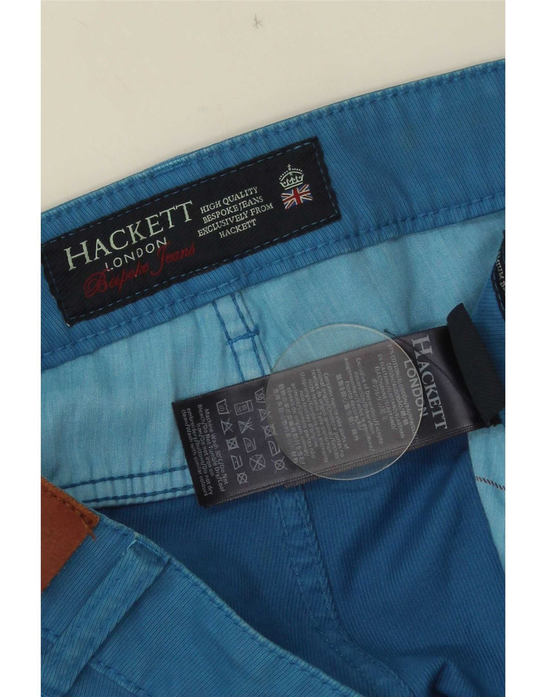 Pantaloni casual dritti da uomo Hackett W44 L31 in cotone blu
