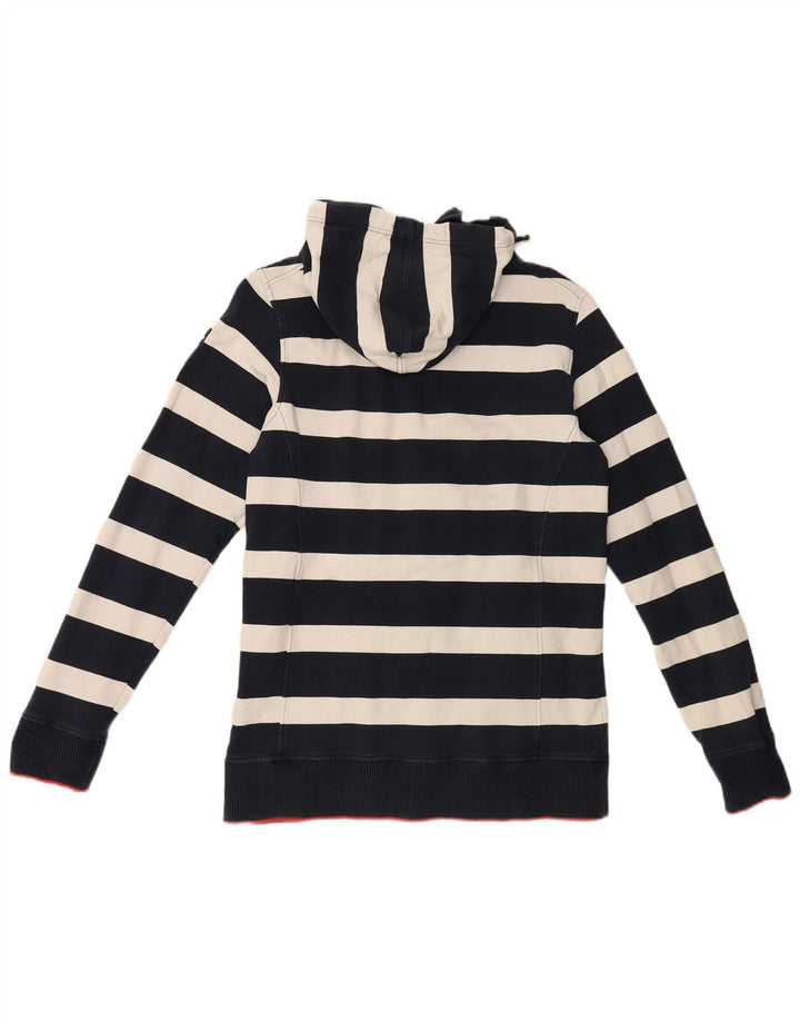 Maglione con cappuccio e zip da donna Murphy & Nye UK 12 medio a righe blu navy