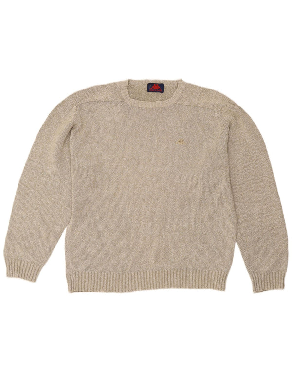 Maglione Kappa Uomo Girocollo Maglione Grande in Cotone Beige
