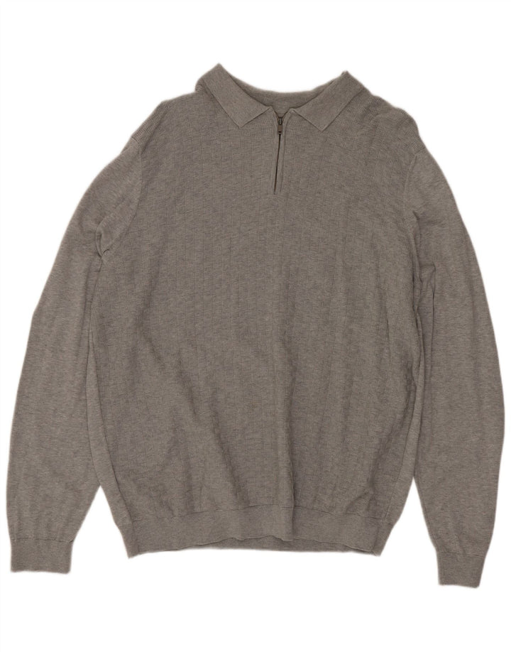 Maglione maglione collo alto da uomo Marks & Spencer XL cotone grigio