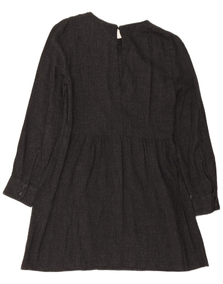 Abito a trapezio a maniche lunghe da donna Zara UK 10 piccolo grigio