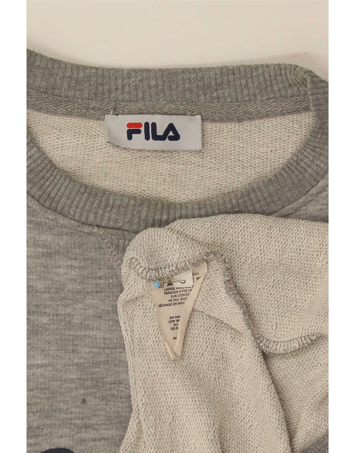 Felpa grafica da uomo Fila Maglione piccolo cotone chiazzato grigio