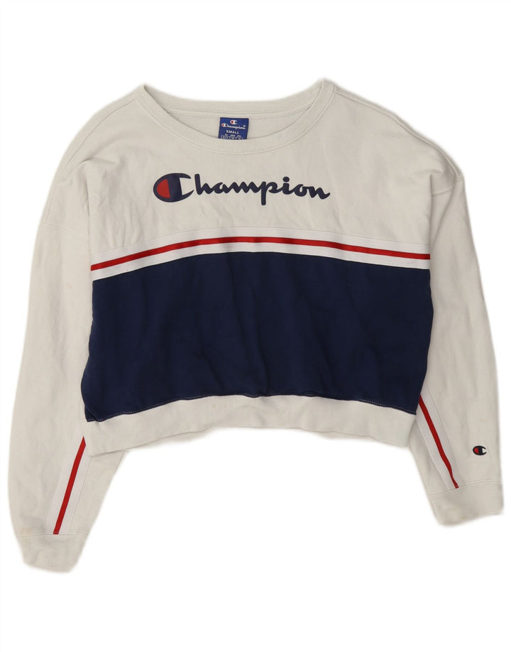 Felpa corta oversize da donna Champion UK 10 piccola bianca