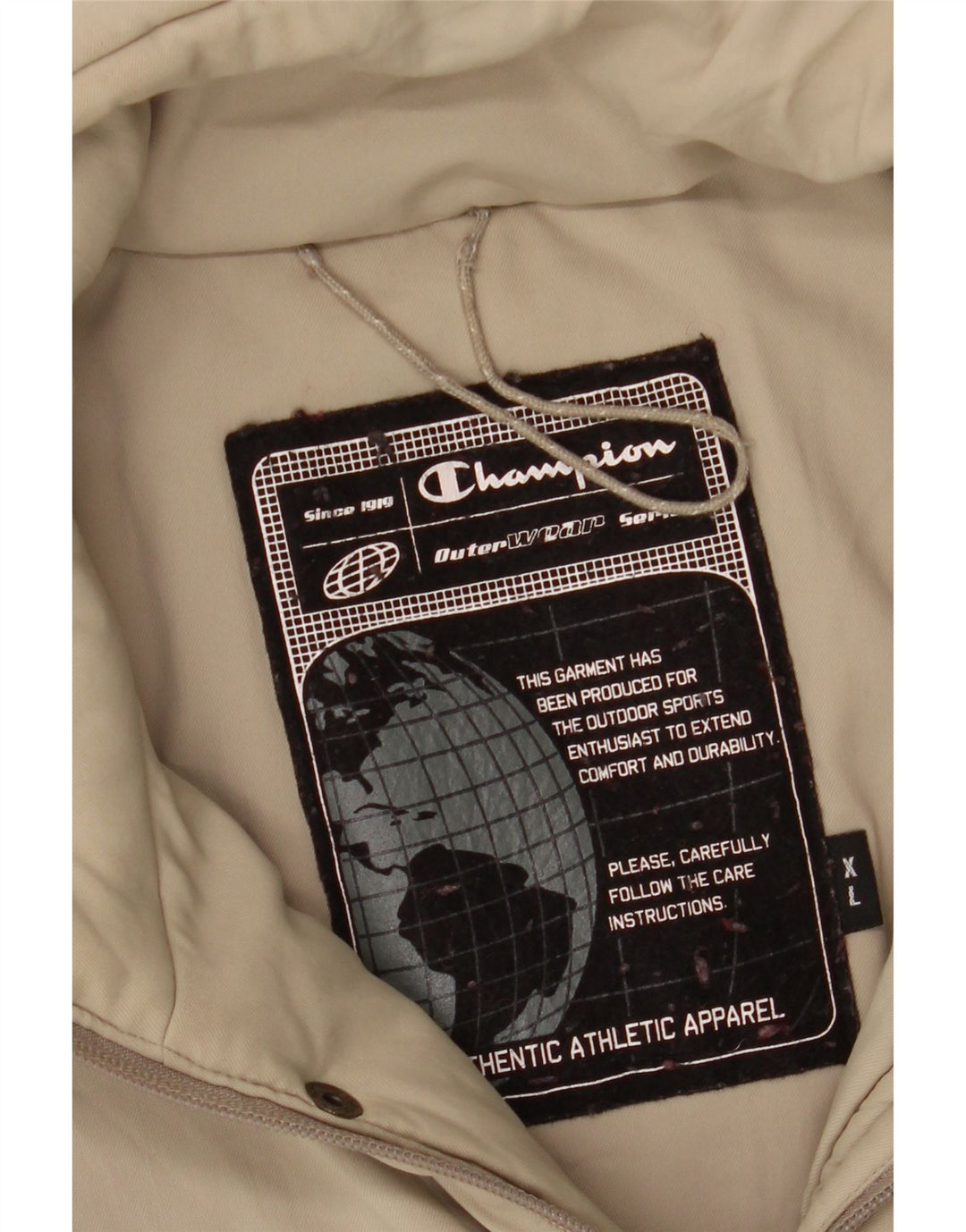 CHAMPION Mens Padded Jacket UK 42 XL Beige Polyamide