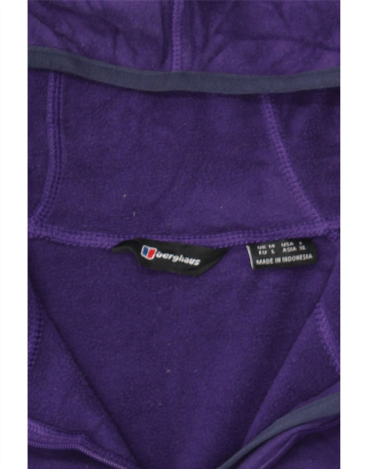 BERGHAUS Womens Zip Hoodie Sweater UK 14 Large Purple Polyester Vintage Berghaus and Second-Hand Berghaus from Messina Hembry 