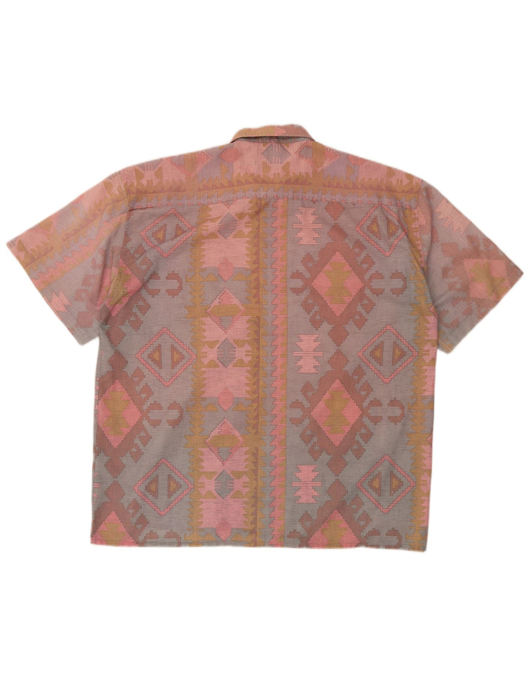 Camicia a maniche corte da uomo VINTAGE XL Poliestere geometrico multicolore